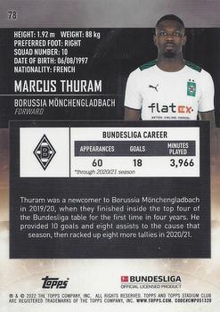 2021-22 Stadium Club Chrome Bundesliga #78 Marcus Thuram Back