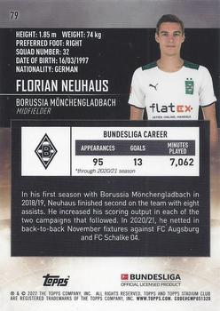 2021-22 Stadium Club Chrome Bundesliga #79 Florian Neuhaus Back