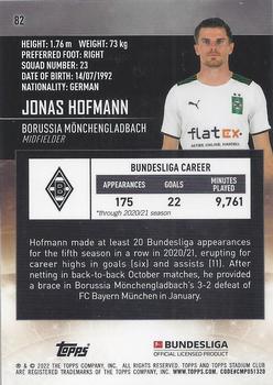 2021-22 Stadium Club Chrome Bundesliga #82 Jonas Hofmann Back