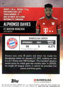 2021-22 Stadium Club Chrome Bundesliga #84 Alphonso Davies Back