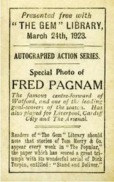 1923 The Gem Library Autographed Action Series #NNO Fred Pagnam Back