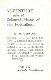 1924 D.C. Thomson Coloured Photos of Star Footballers #NNO Willie Gibson Back