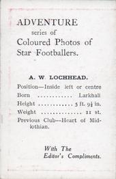 1924 D.C. Thomson Coloured Photos of Star Footballers #NNO A.W. Lochhead Back