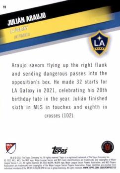 2022 Topps MLS #11 Julián Araujo Back