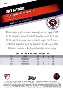 2022 Topps MLS #25 Jozy Altidore Back