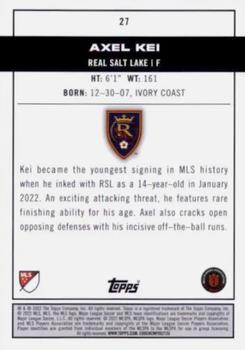 2022 Topps MLS #27 Axel Kei Back