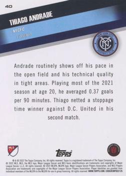2022 Topps MLS #40 Thiago Andrade Back