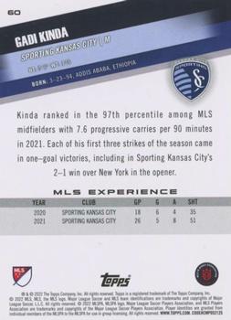 2022 Topps MLS #60 Gadi Kinda Back