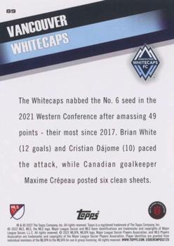 2022 Topps MLS #89 Vancouver Whitecaps Back