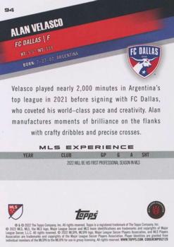 2022 Topps MLS #94 Alan Velasco Back