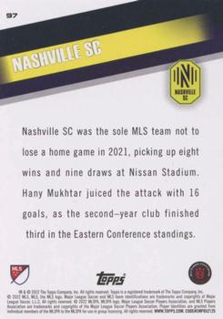 2022 Topps MLS #97 Nashville SC Back