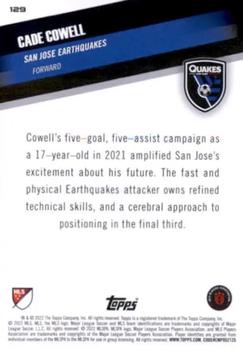 2022 Topps MLS #129 Cade Cowell Back
