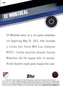 2022 Topps MLS #141 CF Montréal Back