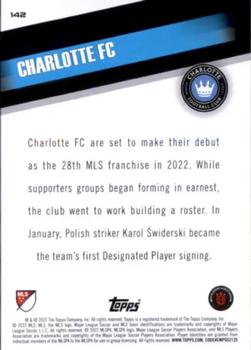 2022 Topps MLS #142 Charlotte FC Back