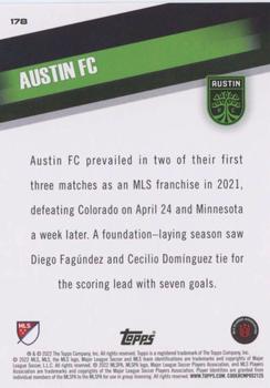 2022 Topps MLS #178 Austin FC Back
