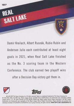 2022 Topps MLS #187 Real Salt Lake Back