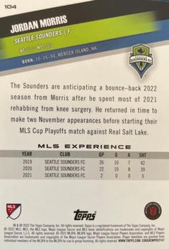 2022 Topps MLS #104 Jordan Morris Back