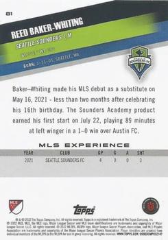2022 Topps MLS #81 Reed Baker-Whiting Back