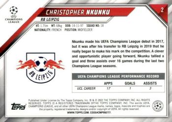 2021-22 Topps UEFA Champions League #2 Christopher Nkunku Back