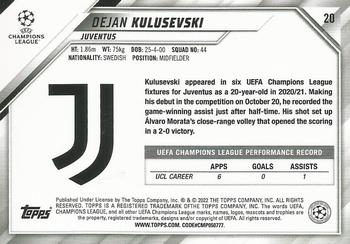 2021-22 Topps UEFA Champions League #20 Dejan Kulusevski Back