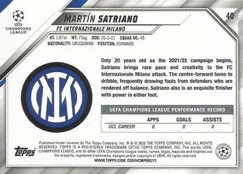 2021-22 Topps UEFA Champions League #40 Martín Satriano Back