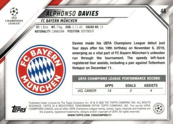 2021-22 Topps UEFA Champions League #46 Alphonso Davies Back