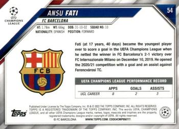 2021-22 Topps UEFA Champions League #54 Ansu Fati Back