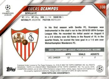 2021-22 Topps UEFA Champions League #130 Lucas Ocampos Back
