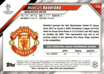2021-22 Topps UEFA Champions League #156 Marcus Rashford Back
