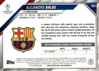 2021-22 Topps UEFA Champions League #164 Alejandro Balde Back