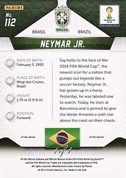 2014 Panini Prizm FIFA World Cup Brazil - Prizms El Samba #112 Neymar Jr. Back