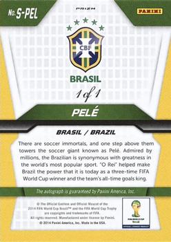 2014 Panini Prizm FIFA World Cup Brazil - Signatures Prizms El Samba #S-PEL Pele Back