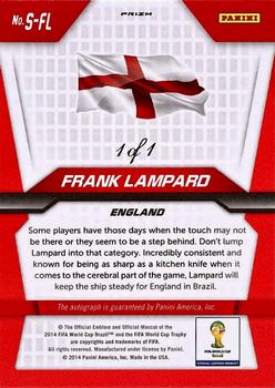 2014 Panini Prizm FIFA World Cup Brazil - Signatures Prizms El Samba #S-FL Frank Lampard Back