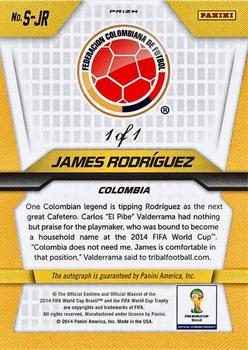 2014 Panini Prizm FIFA World Cup Brazil - Signatures Prizms El Samba #S-JR James Rodriguez Back