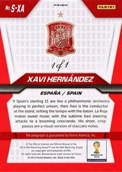 2014 Panini Prizm FIFA World Cup Brazil - Signatures Prizms El Samba #S-XA Xavi Hernandez Back