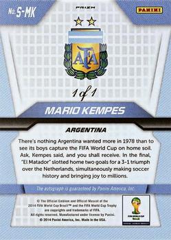 MARIO ALBERTO KEMPES STICKER CARD SOCCER N°75