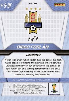 2014 Panini Prizm FIFA World Cup Brazil - Signatures Prizms El Samba #S-DF Diego Forlan Back