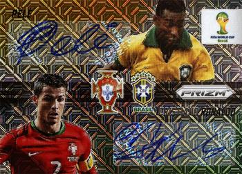 2014 Panini Prizm FIFA World Cup Brazil - Combo Signatures Prizms El Samba #CS-PC Pele / Cristiano Ronaldo Front