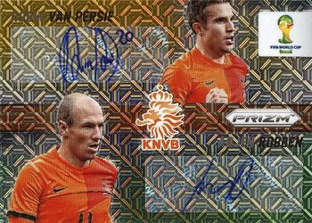 2014 Panini Prizm FIFA World Cup Brazil - Combo Signatures Prizms El Samba #CS-RA Robin van Persie / Arjen Robben Front