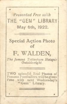 1922 The Gem Library Special Action Photos #1 Fanny Walden Back