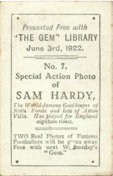 1922 The Gem Library Special Action Photos #7 Sam Hardy Back