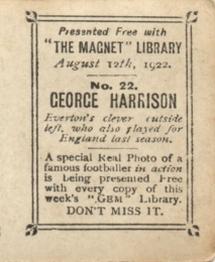 1922 The Magnet Library Football Real Photos of Famous Footballers #22 George Harrison Back