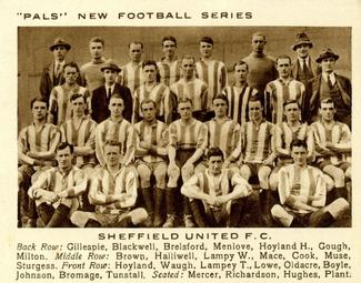 1923 Pals Magazine New Football Series #NNO Sheffield United F.C. Front