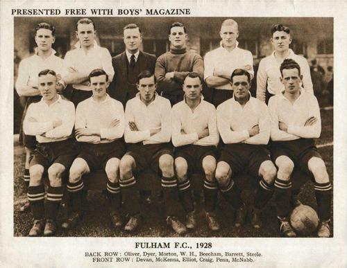 1928 Boys' Magazine Football Teams #NNO Fulham Front
