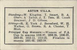 1930 Topical Times Football Teams #NNO Aston Villa Back