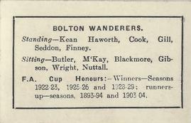 1930 Topical Times Football Teams #NNO Bolton Wanderers Back