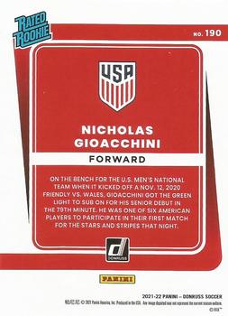2021-22 Donruss #190 Nicholas Gioacchini Back