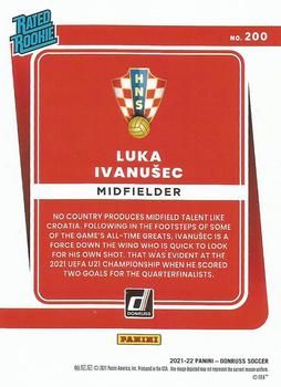 2021-22 Donruss #200 Luka Ivanušec Back