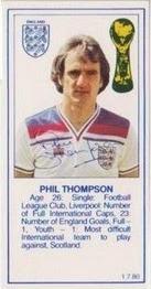 1980 Birds Eye England's World Cup Team #NNO Phil Thompson Front