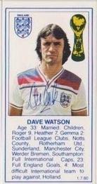 1980 Birds Eye England's World Cup Team #NNO Dave Watson Front